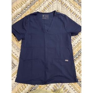 Large Navy Figs Scrub Top